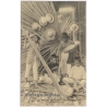 Scheut Missions / Philippines: Kids Hat Making Craft CICM (Vintage PC ~1920s/1930s)