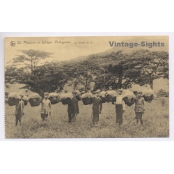 Scheut Missions / Philippines: Rice Harvest - Child Labour CICM (Vintage PC NELS ~1920s/1930s)