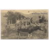 Scheut Missions / Philippines: Native Kids On Carabao - Water Buffalo CICM (Vintage PC NELS ~1920s/1930s)