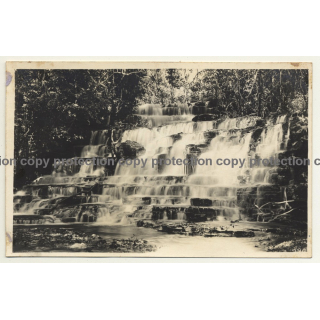 Congo Belge: Waterfall & Rapids / Léopold Gabriel? (Vintage RPPC ~1920/1930s)