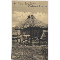 Scheut Missions / Philippines: Granary Hut Weavers CICM (Vintage PC NELS ~1920s/1930s)
