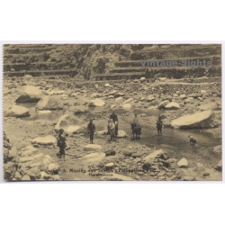 Scheut Missions / Philippines: Rice Terraces River Crossing CICM (Vintage PC NELS ~1920s/1930s)