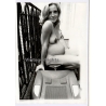 Jerri Bram (1942-2020): Pregnant Nude Female Outdoors On Bobby Car (Vintage Photo ~1970s/1980s)