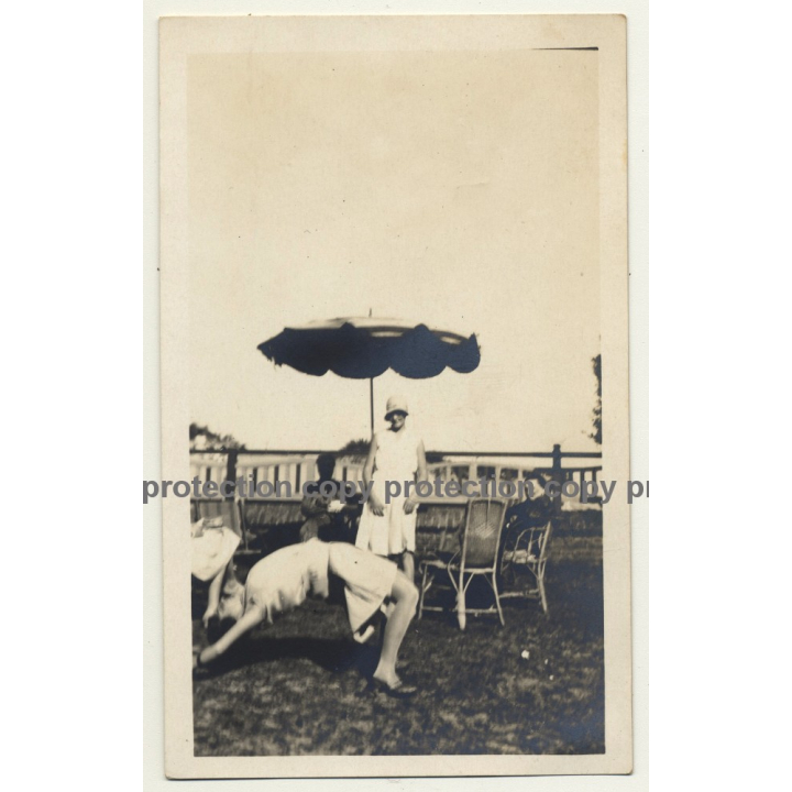 Fine Woman Makes Bridge / Gymnastics (Vintage Photo ~1930s/1940s)