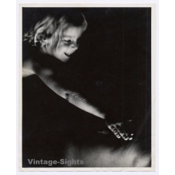 Jerri Bram (1942-2020): Great Take Of Little Curious Boy Touching Chest (Large Vintage Photo ~1970s/1980s)