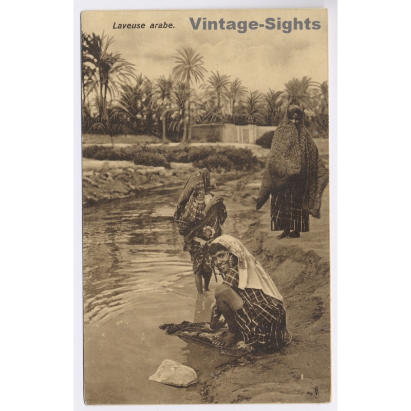 Lehnert & Landrock: Laveuse Arabe / Ethnic - Moorish Females(Vintage PC 1910s/1920s)