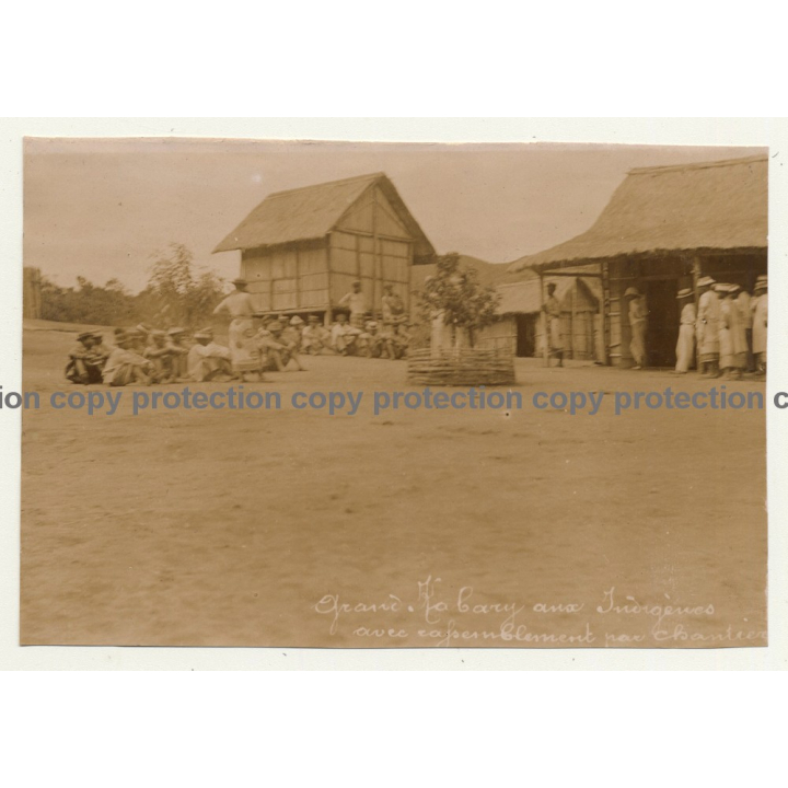 Congo Belge: Grand Kabary Aux Indigènes / Chantiers (Vintage Photo ~1920s)