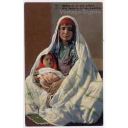 Lehnert & Landrock Nº761: Bédouine Et Son Enfant / Ethnic (Vintage PC 1910s/1920s)