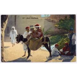 Lehnert & Landrock Nº697: Jeux D'Énfants / Kids With Donkey - Ethnic (Vintage PC 1910s/1920s)