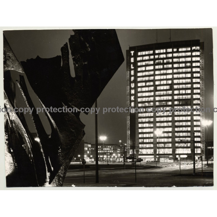 Berlin: Telefunken Haus At Night (Vintage Photo: Wolfgang Klein 1970s)