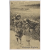 Scheut Missions / Philippines: Igorot Ifugao Children Head Carrying Heavy Load (Vintage PC NELS ~1910s/1920s)