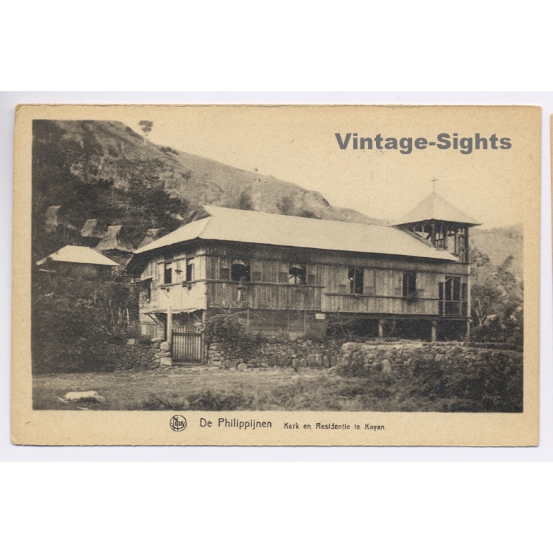 Philippines: Kayan Church Residence Igorot Houses (Vintage PC 1933)