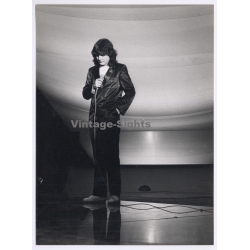 Daniel Balavoine On Stage*8 / Microphone (Vintage Press Photo 1970s/1980s)