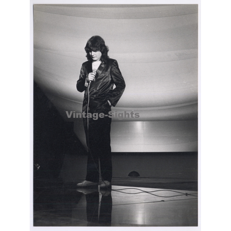 Daniel Balavoine On Stage*8 / Microphone (Vintage Press Photo 1970s/1980s)