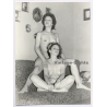 Erotic Study: 2 Dark-Haired Nudes Posing Together*2 (Vintage Photo GDR ~1970s/1980s)