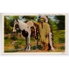 Osage Indian & Pony Oklahoma Native American (Vintage PC 1940)