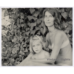 Jerri Bram (1942-2020): Intense Nude Mother & Daughter Portrait*4 (Vintage Photo ~1970s)