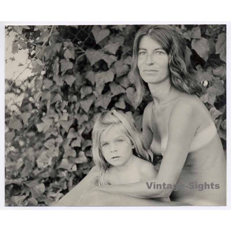 Jerri Bram (1942-2020): Intense Nude Mother & Daughter Portrait*4 (Vintage Photo ~1970s)