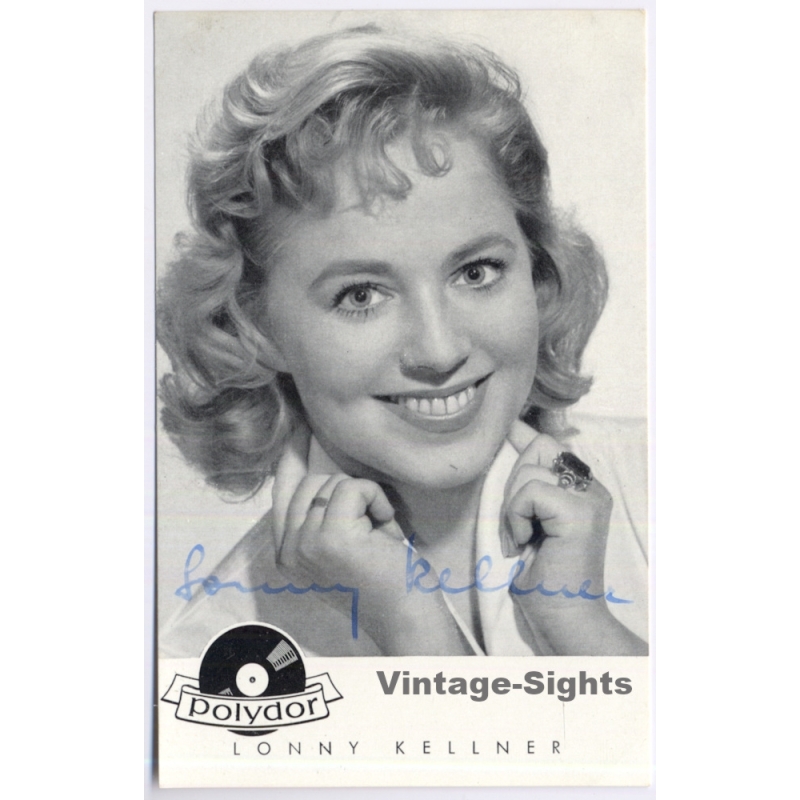 Lonny Kellner Signed Autograph Card Polydor (Vintage PC ~1950s)