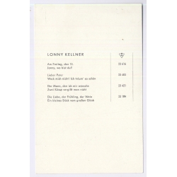 Lonny Kellner Signed Autograph Card Polydor (Vintage PC ~1950s)