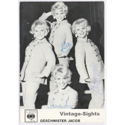 Geschwister Jacob Signed Autograph Card CBS Records (Vintage PC ~1960s)