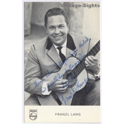 Franz Lang Signed Autograph Card Philips Yodel Discography (Vintage RPPC ~1960s)