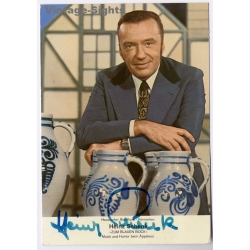 Heinz Schenk Signed Autograph Card Zum Blauen Bock (Vintage RPPC 1970s)