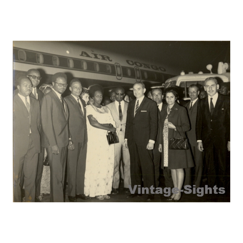 Congo: President Mobutu Minister Bomboko State Visit Greece Air Congo (Vintage Press Album 24 Photos 1969)