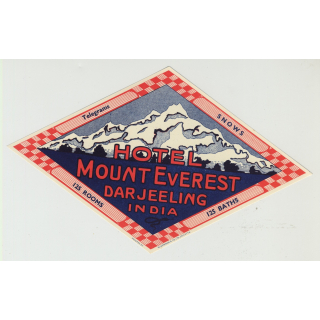 Hotel Mount Everest - Darjeeling / India (Vintage Luggage Label)