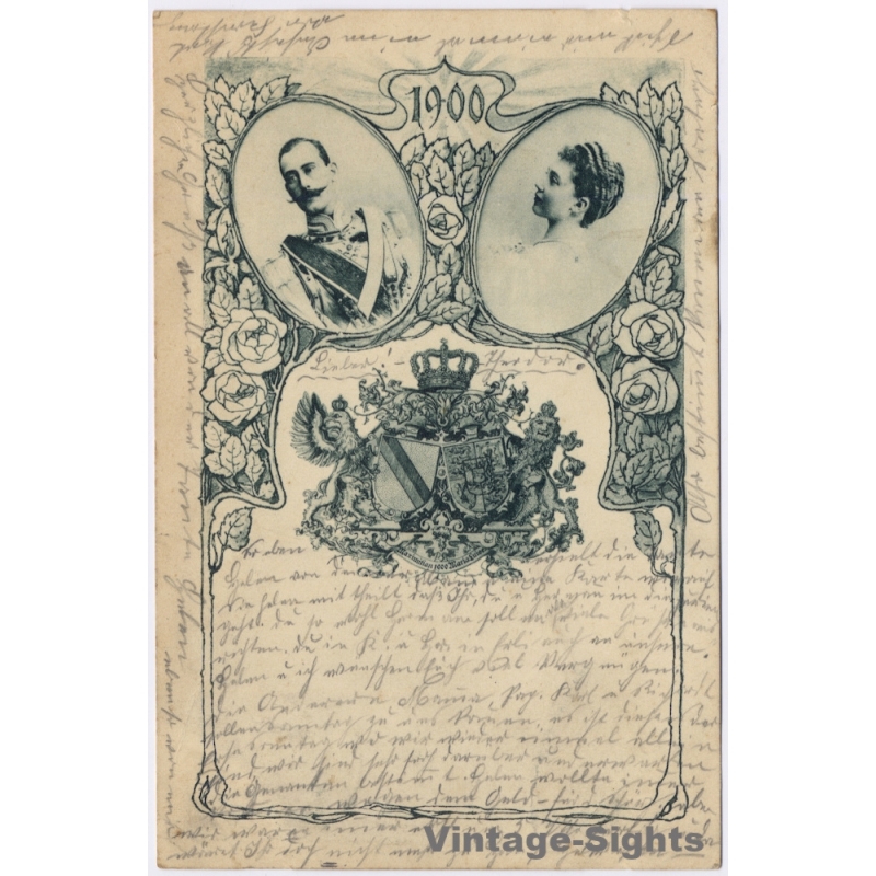 Prinz Max Von Baden Prinzessin Marie Louise Von Hannover Wedding  (Vintage PC 1900)