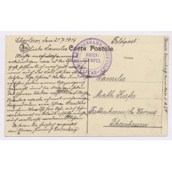 Charleroi / Belgium: Souvenir Du Pays Noir Miner Industry Eisenbahn Direktions Stab Brief Stempel  WWI (Vintage PC 1916)
