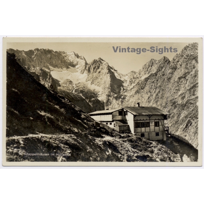 Garmisch Partenkirchen / Germany: Knappenhäuser Höllental Berghütte (Vintage RPPC ~1920s/1930s)