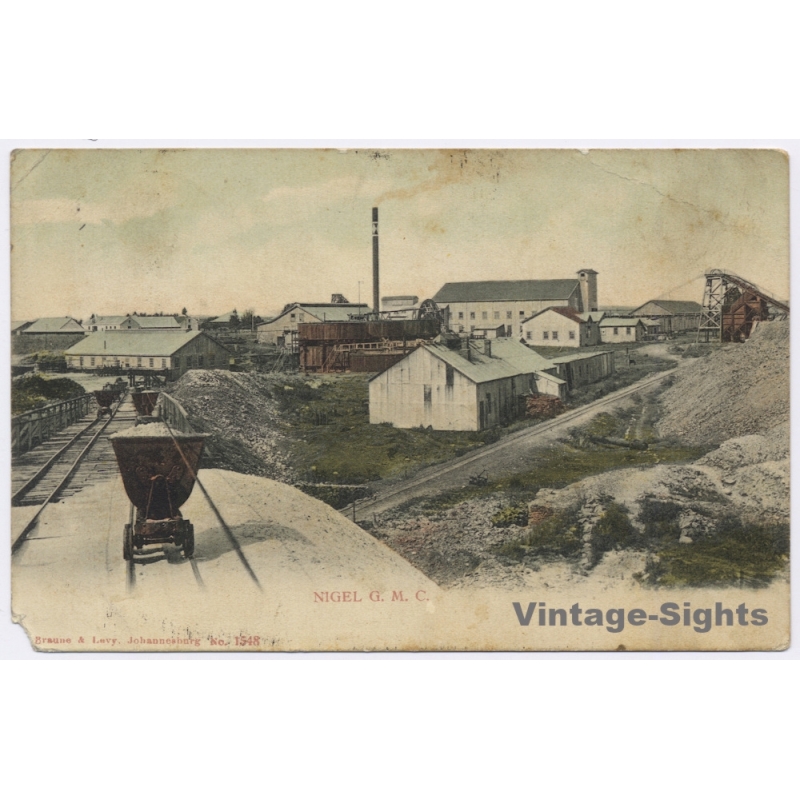 South Africa: Nigel G.M.C. Gold Mine Braune Levy 1548 (Vintage PC 1905)