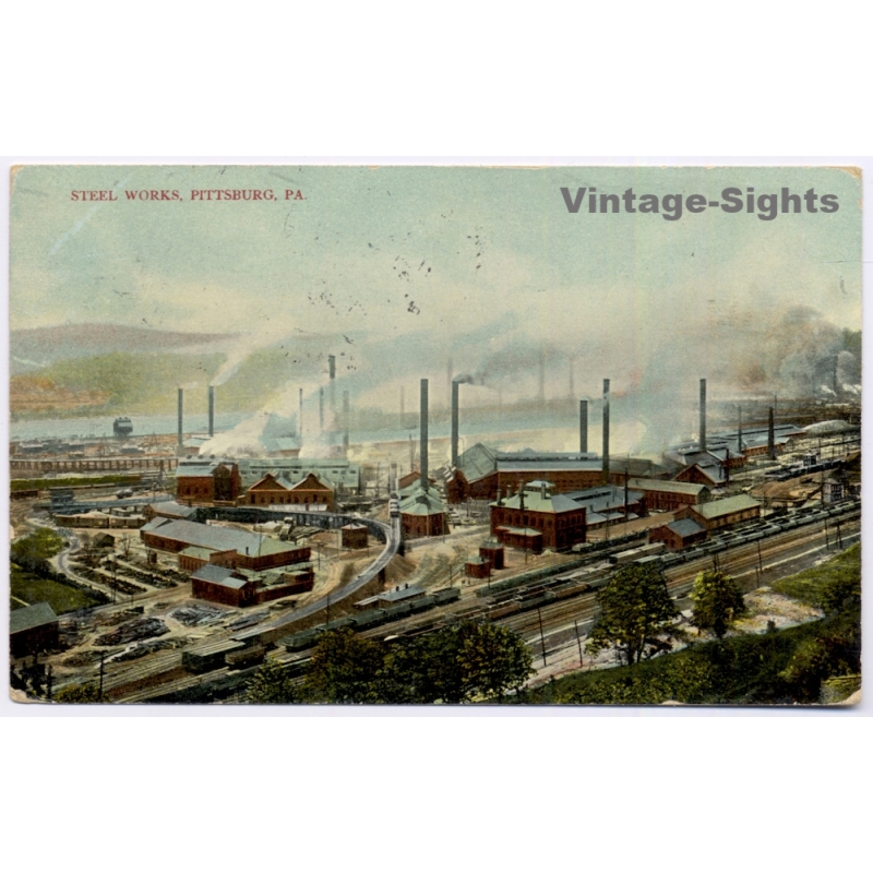 Pittsburgh / USA: Steelworks - Wilkinsburg To Erfurt (Vintage PC 1909)