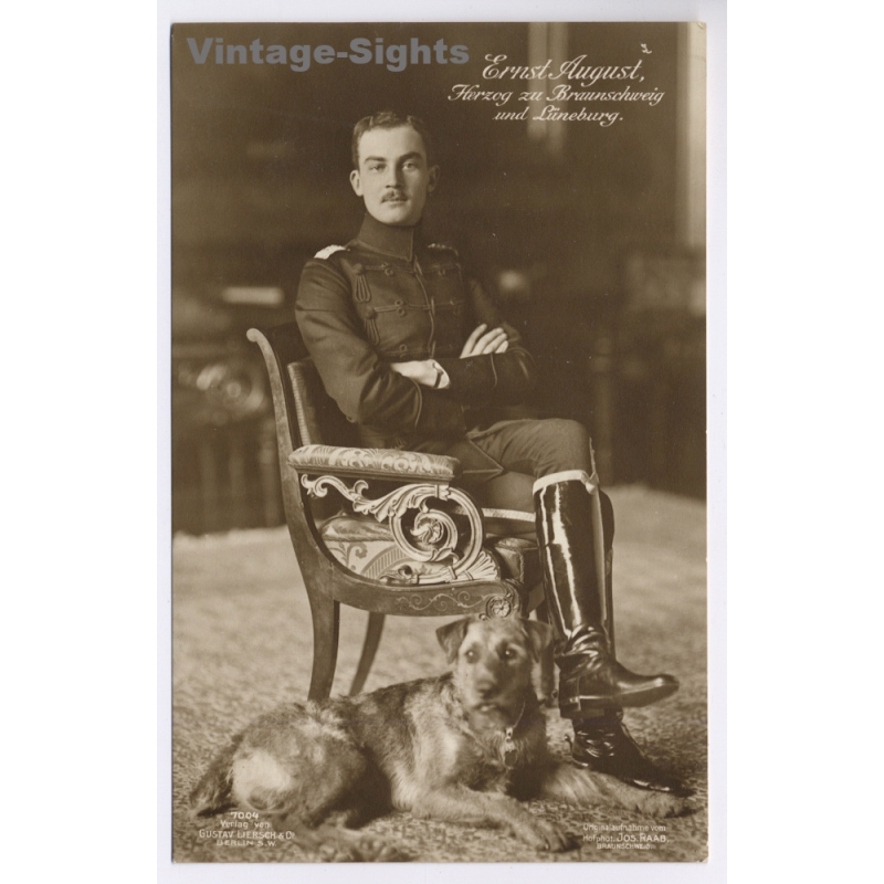 Ernst August zu Braunschweig Und Lüneburg Uniform Dog (Vintage RPPC 1913)