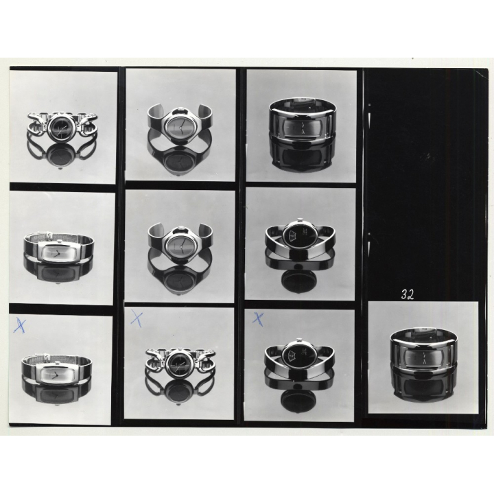 Contact Sheet: PRAHA Watches *1 (Vintage Advertisement Photo B/W 1980s)