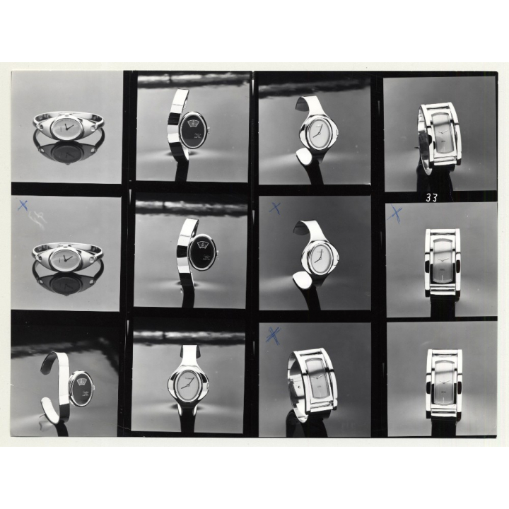 Contact Sheet: PRAHA Watches *2 (Vintage Advertisement Photo B/W 1980s)