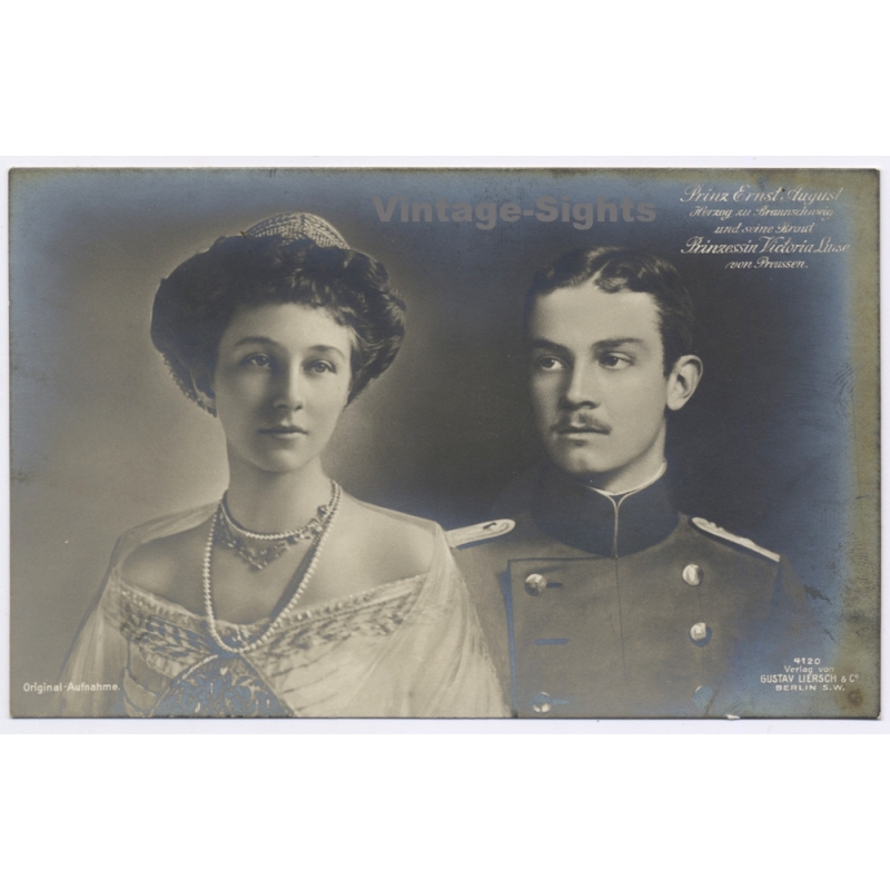 Royal Wedding Prinz Ernst August & Victoria Luise Von Preussen (Vintage RPPC 1913)