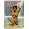 Nude Beach Beauty*8 / Nudism - Pin-up (Vintage PC 1970s)