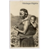 South Africa: Fingo Amamfengu Mother & Child / Ethnic (Vintage RPPC 1920s/1930s)
