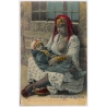 Algeria: Mauresque Et Son Enfant / Ethnic Nude (Vintage Postcard CAP ~1910s)