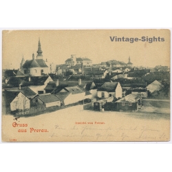 Prerov Prerau Moravia / Czechia: Panorama Castle View 1899 To Wien (Vintage PC)