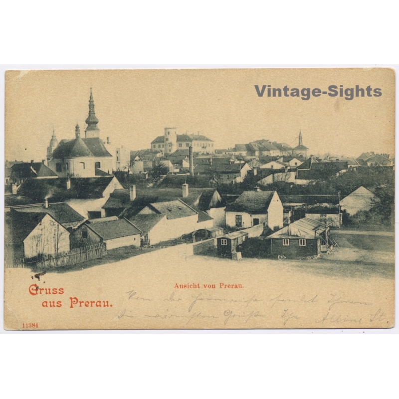 Prerov Prerau Moravia / Czechia: Panorama Castle View 1899 To Wien (Vintage PC)