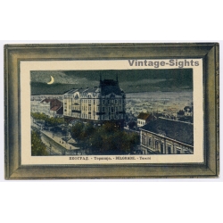 Belgrade Beograd / Serbia: Terazije Hotel Moskva Moon Night View (Vintage PC 1915)