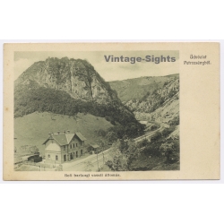 Petrosani Petroszeny / Romania: Boli Cave Railway Station Train Line (Vintage PC 1908)