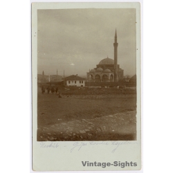 Skopje / Macedonia: Mustafa Pasha Mosque Üsküb WWI German Soldier Balkan Front (Vintage RPPC 1915)