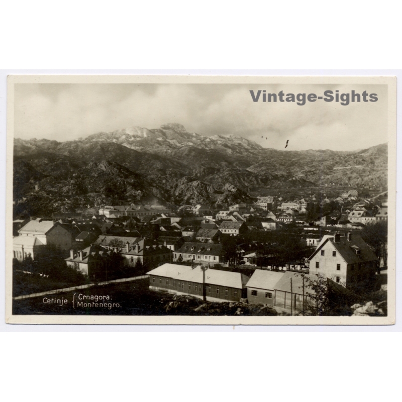 Cetinje / Montenegro: Crnagora Town View Photo Kukisic Dubrovnik (Vintage RPPC 1933)