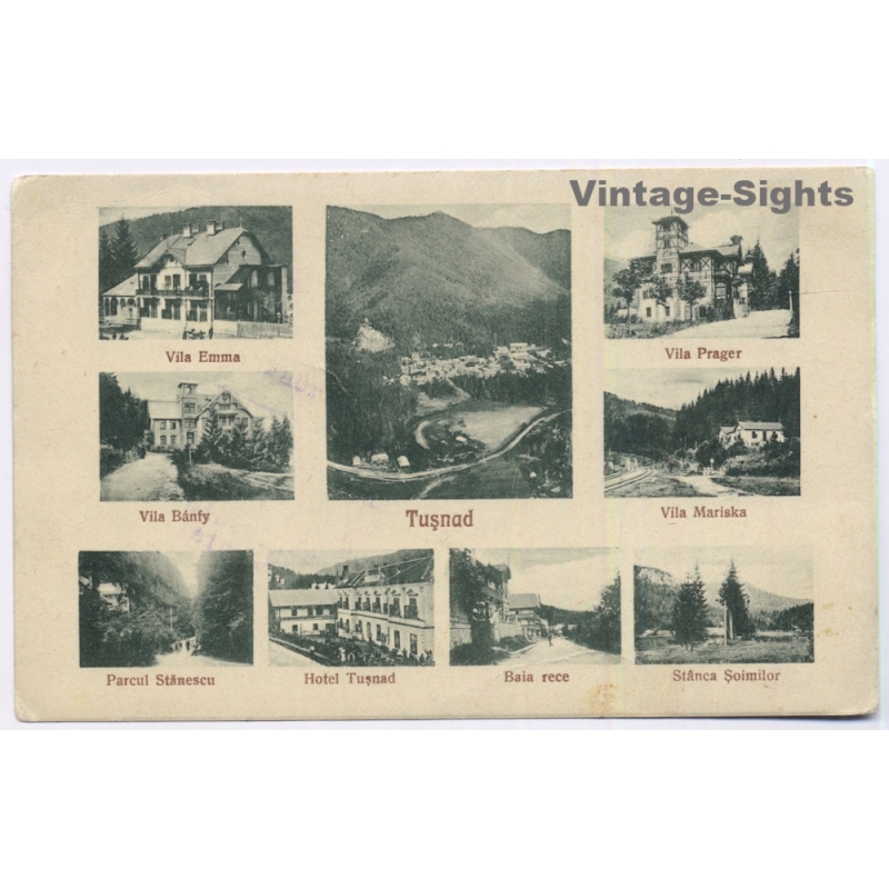 Baile Tusnad / Romania: Multi View Oscar Adler Brasov Cursa I Postmark Timisoara (Vintage PC 1927)