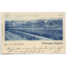 Reichstadt Zakupy Bohmeia / Czechia: Panorama Bienert Niemes Vienna Stamp (Vintage PC 1899)
