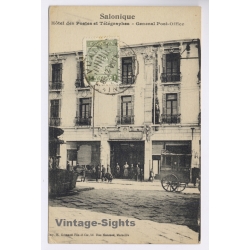 Salonique Thessaloniki / Greece: Post Office Hotel Des Postes 5 Lepta Stamp (Vintage PC 1910s)
